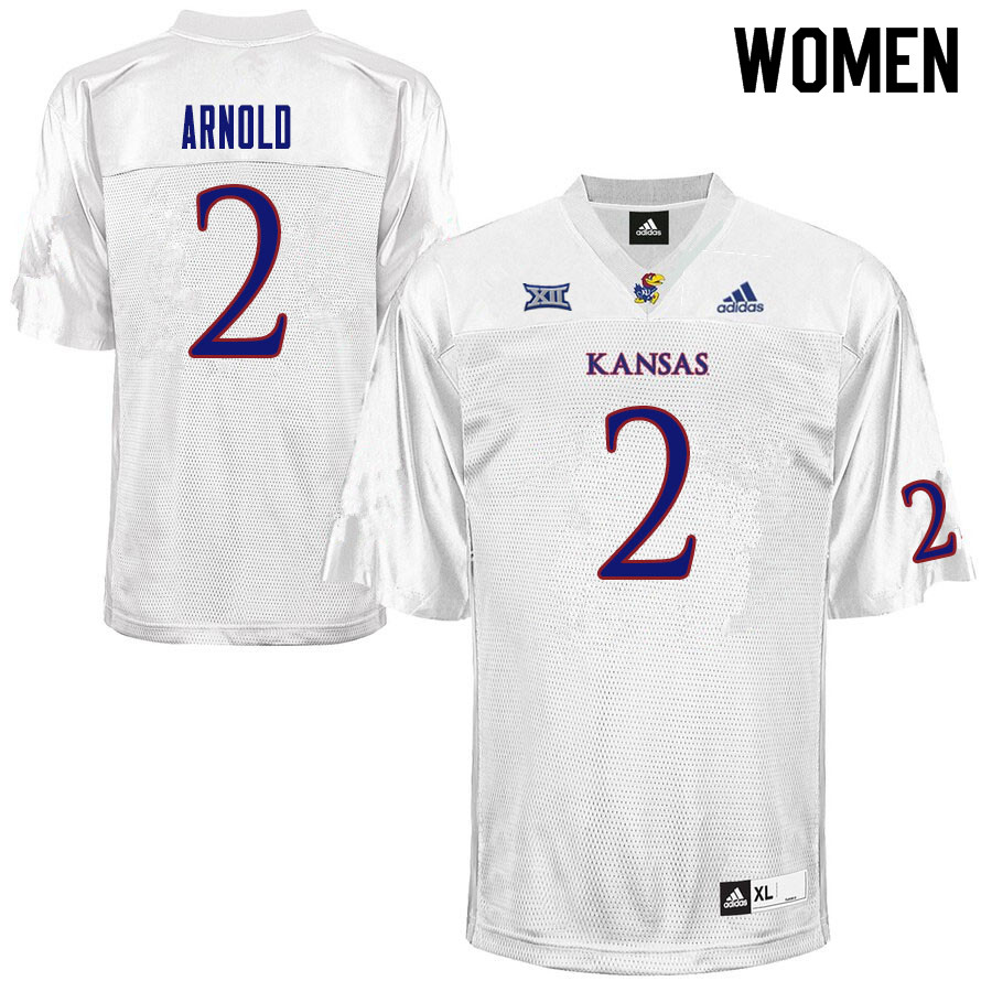 Women #2 Lawrence Arnold Kansas Jayhawks College Football Jerseys Sale-White - Click Image to Close